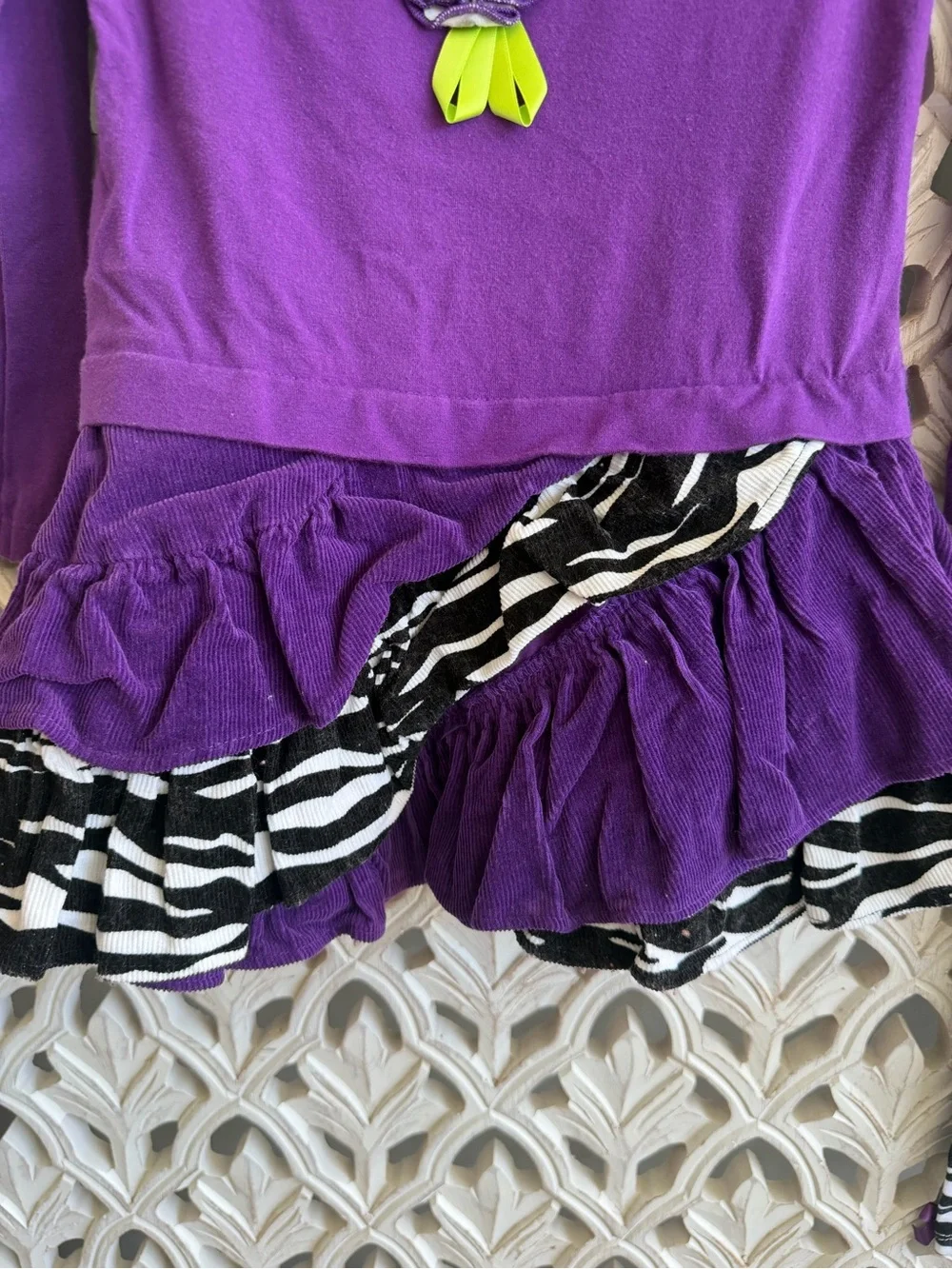 Bonnie Jean Girls Purple Zebra Dress & Leggings Set 4T